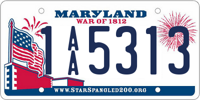 MD license plate 1AA5313