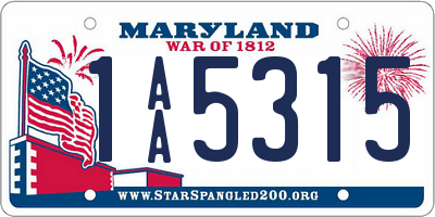 MD license plate 1AA5315