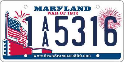 MD license plate 1AA5316
