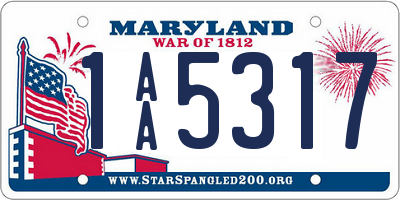 MD license plate 1AA5317