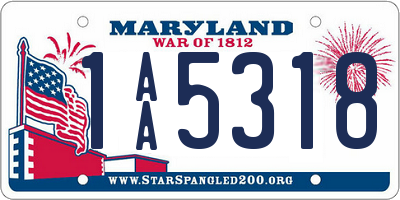 MD license plate 1AA5318