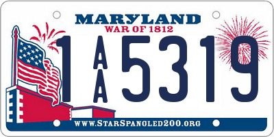 MD license plate 1AA5319