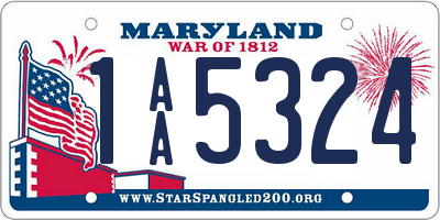 MD license plate 1AA5324