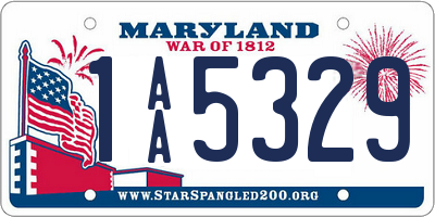 MD license plate 1AA5329