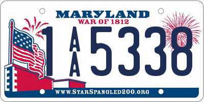 MD license plate 1AA5338