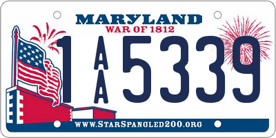 MD license plate 1AA5339