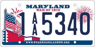 MD license plate 1AA5340