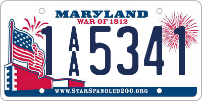 MD license plate 1AA5341