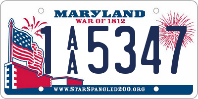 MD license plate 1AA5347