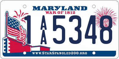 MD license plate 1AA5348