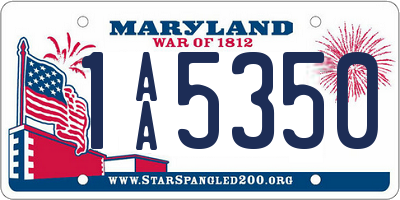 MD license plate 1AA5350