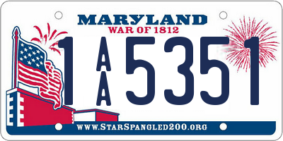 MD license plate 1AA5351