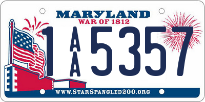 MD license plate 1AA5357