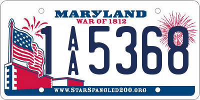 MD license plate 1AA5368