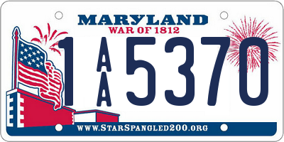 MD license plate 1AA5370