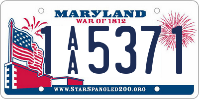 MD license plate 1AA5371