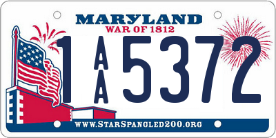 MD license plate 1AA5372