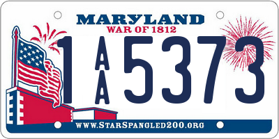 MD license plate 1AA5373