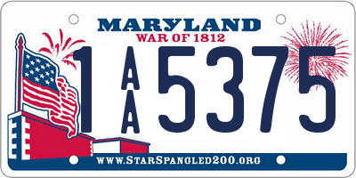 MD license plate 1AA5375