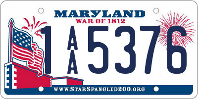 MD license plate 1AA5376