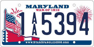 MD license plate 1AA5394