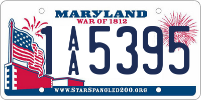 MD license plate 1AA5395