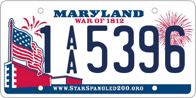 MD license plate 1AA5396