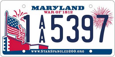 MD license plate 1AA5397