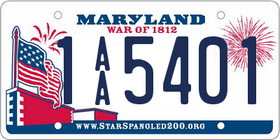 MD license plate 1AA5401