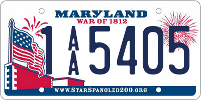 MD license plate 1AA5405