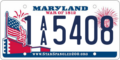 MD license plate 1AA5408