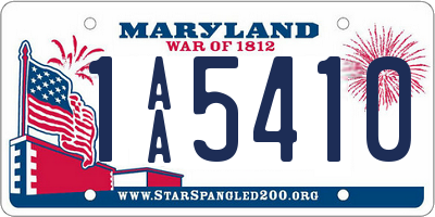 MD license plate 1AA5410