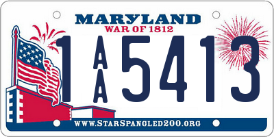 MD license plate 1AA5413