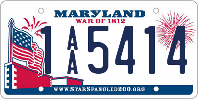 MD license plate 1AA5414