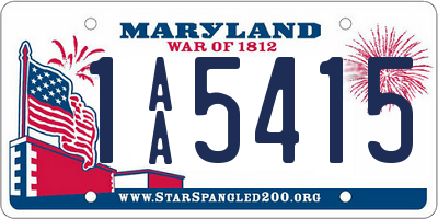 MD license plate 1AA5415