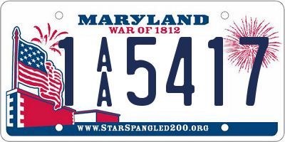 MD license plate 1AA5417