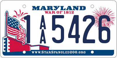 MD license plate 1AA5426