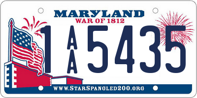 MD license plate 1AA5435