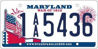 MD license plate 1AA5436