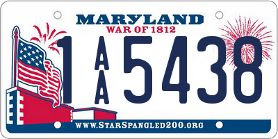 MD license plate 1AA5438