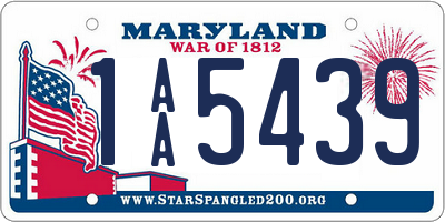 MD license plate 1AA5439