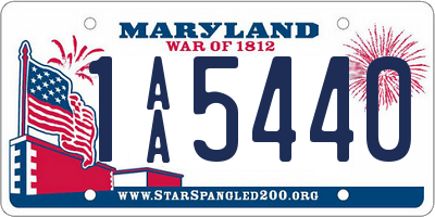 MD license plate 1AA5440