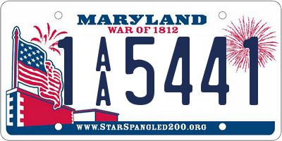 MD license plate 1AA5441