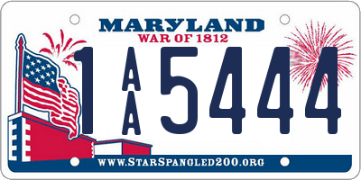 MD license plate 1AA5444