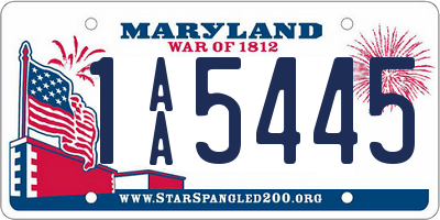 MD license plate 1AA5445