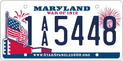 MD license plate 1AA5448