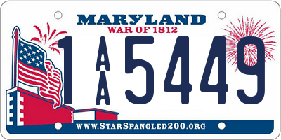 MD license plate 1AA5449