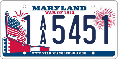 MD license plate 1AA5451