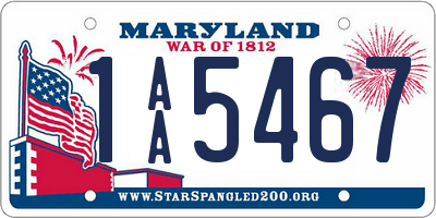 MD license plate 1AA5467