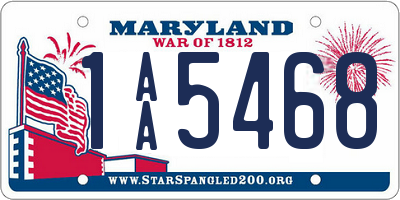 MD license plate 1AA5468